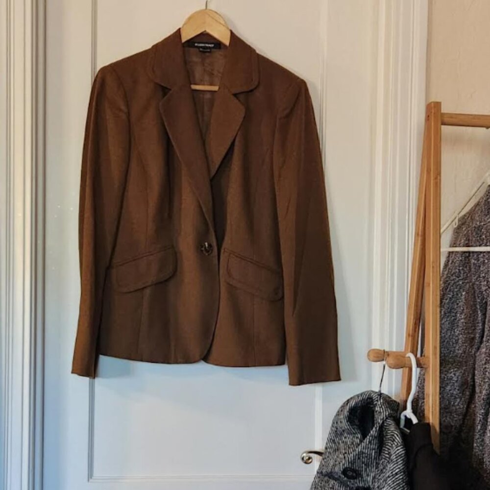 Ellen Tracy brown wool blazer, size 8